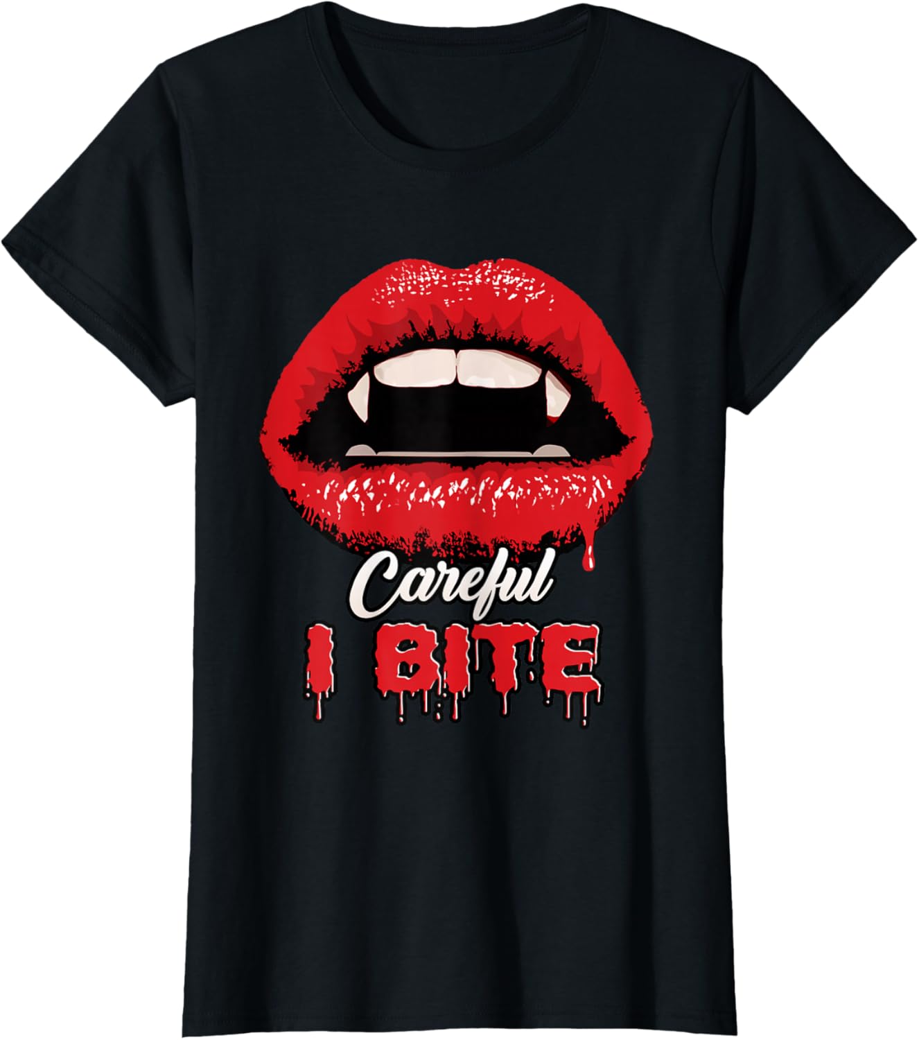 Halloween Sexy Vampire Red Lips Careful I Bite