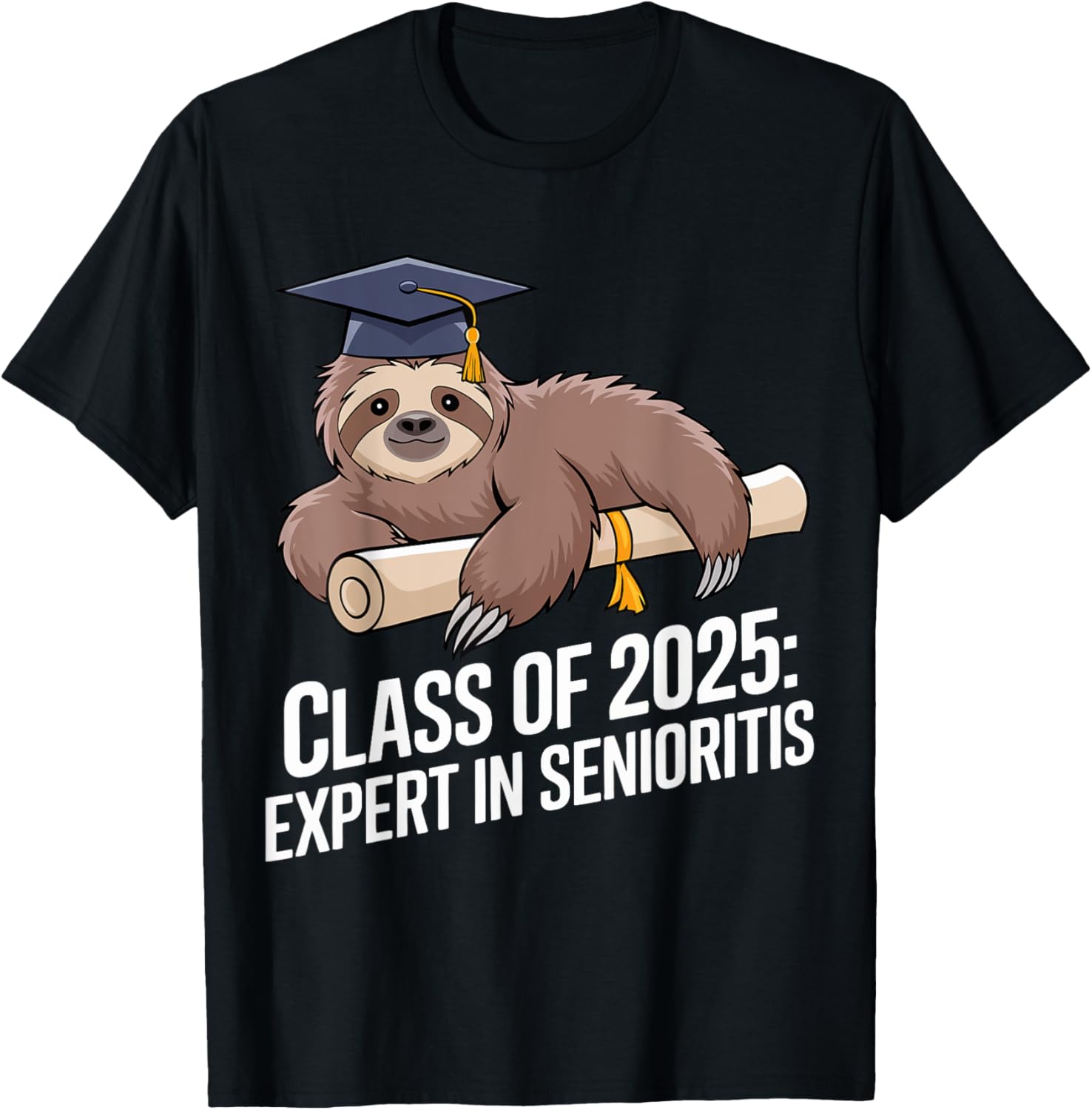 Funny Graduation Sloth Class of 2025 Expert In Senioritis