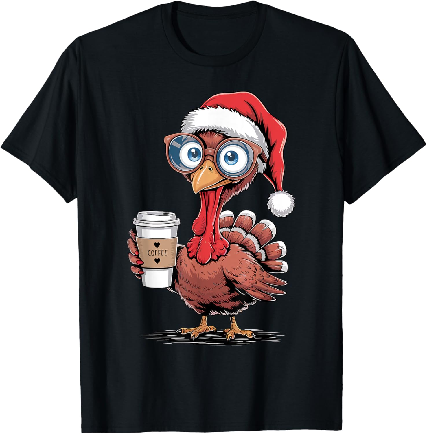 Thanksgiving Christmas Turkey Having Coffee