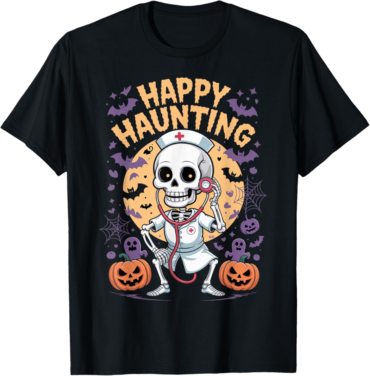 Halloween Nurse Skeleton Happy Haunting