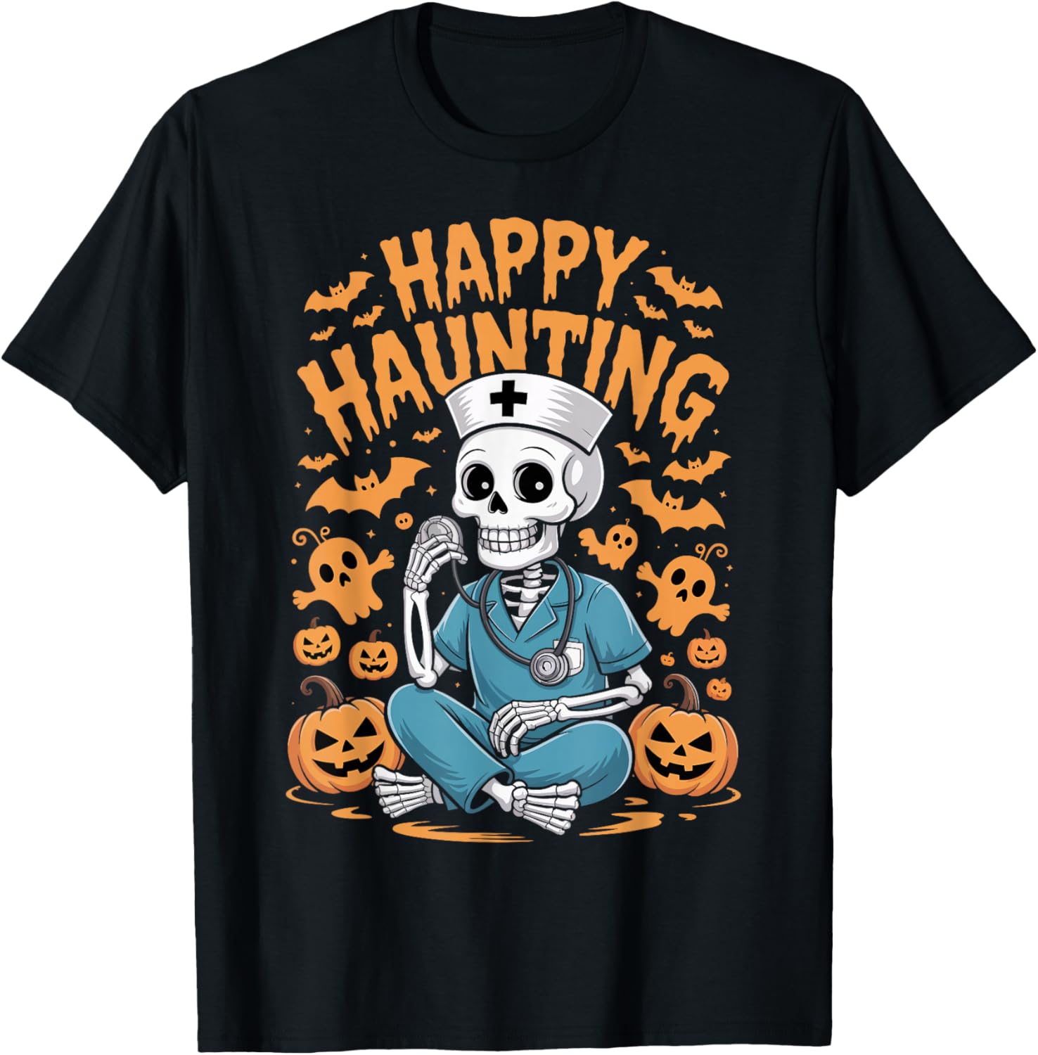 Halloween Nurse Skeleton Happy Haunting