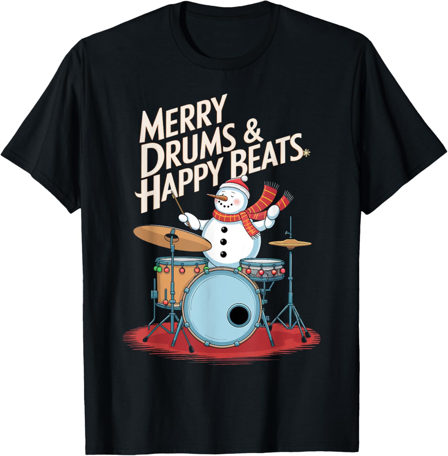 Christmas Drummer Merry Drums & Happy Beats Snowman