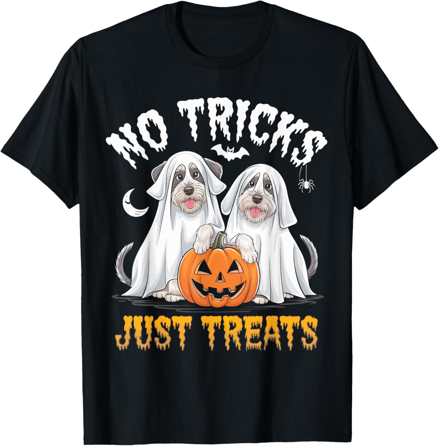 Halloween Dog Ghosts No Tricks Just Treats