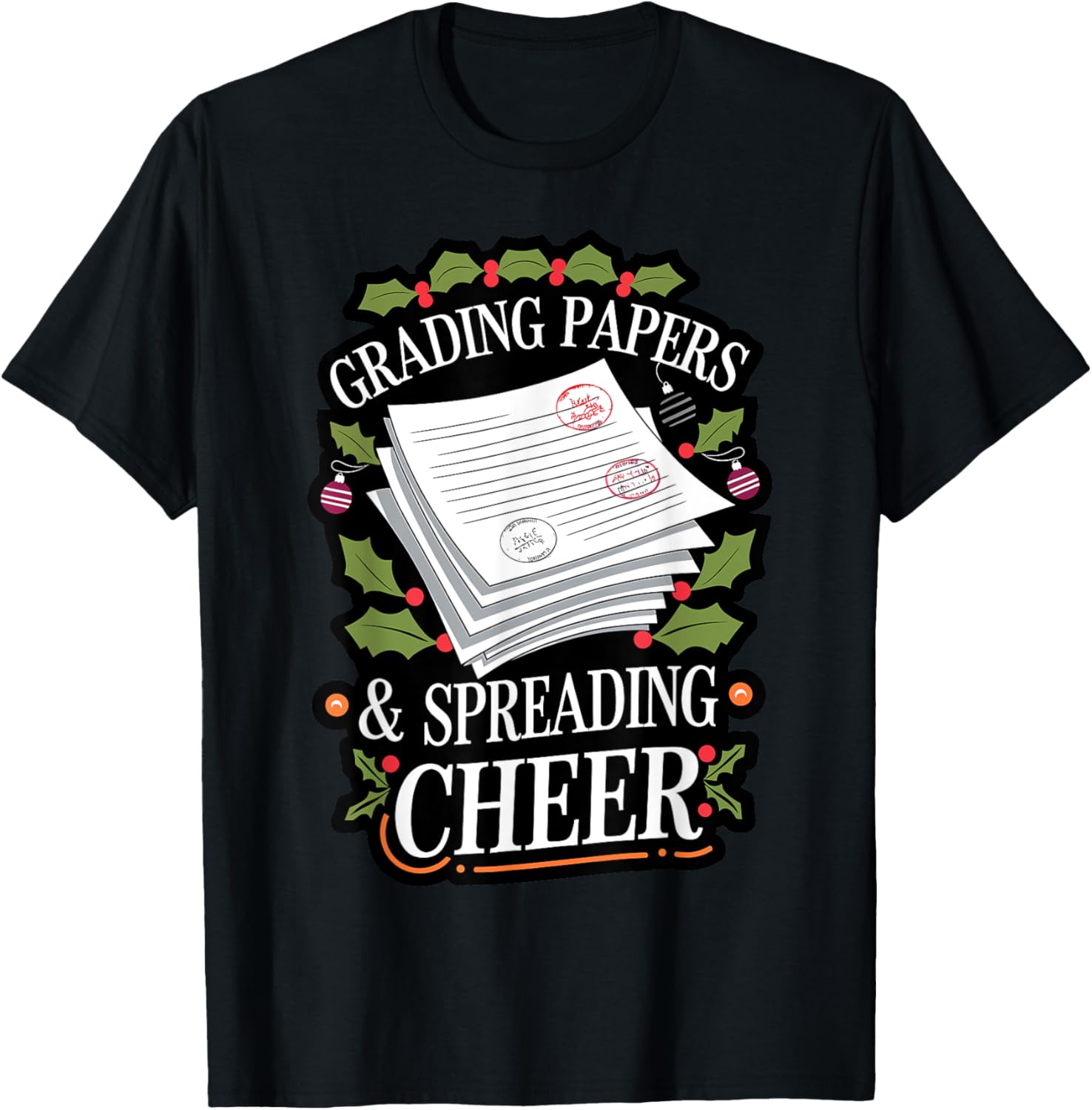 Teacher Grading Papers & Spreading Cheer Christmas