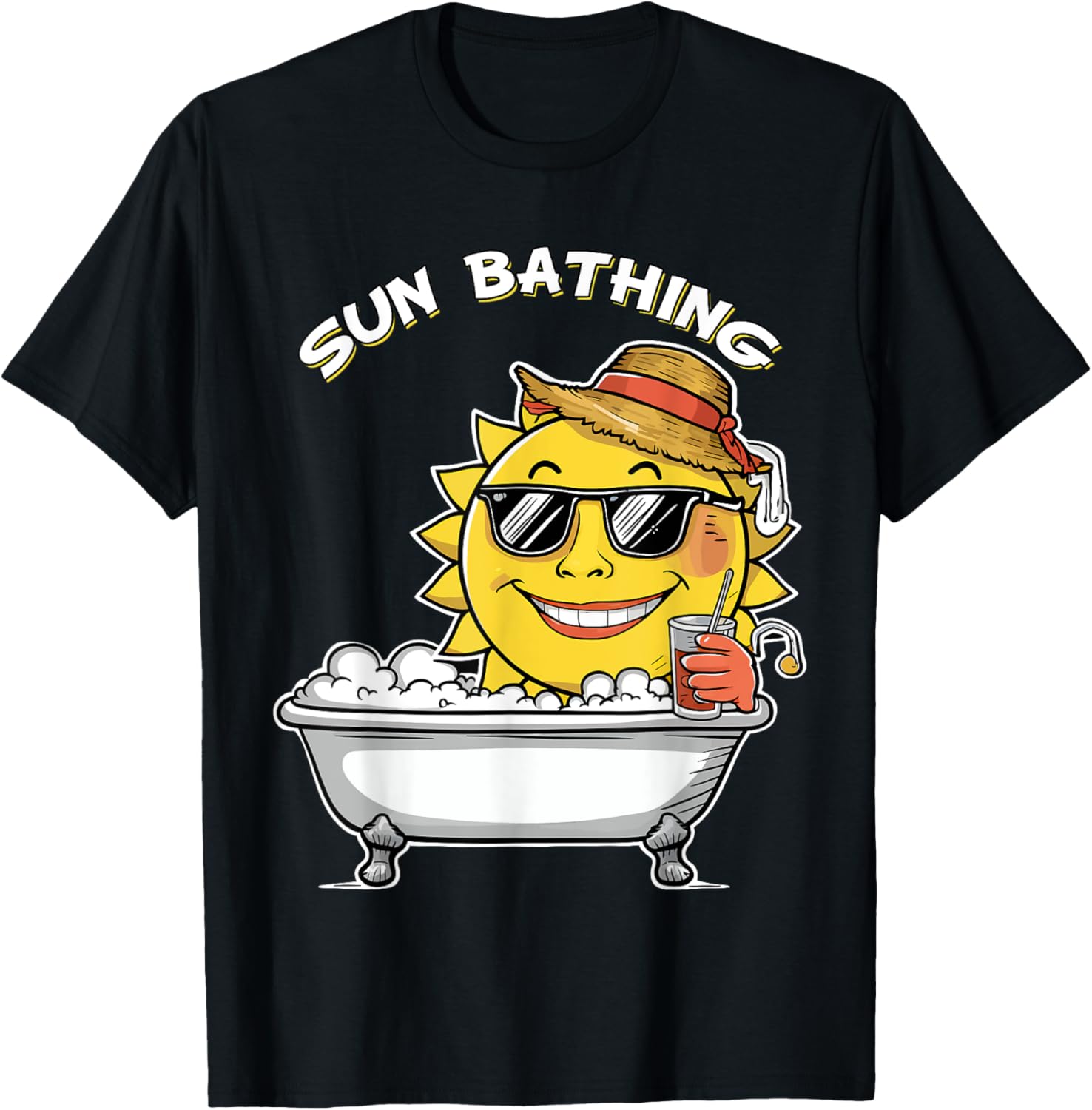 Sunbathing Funny Sun In a Bathtub