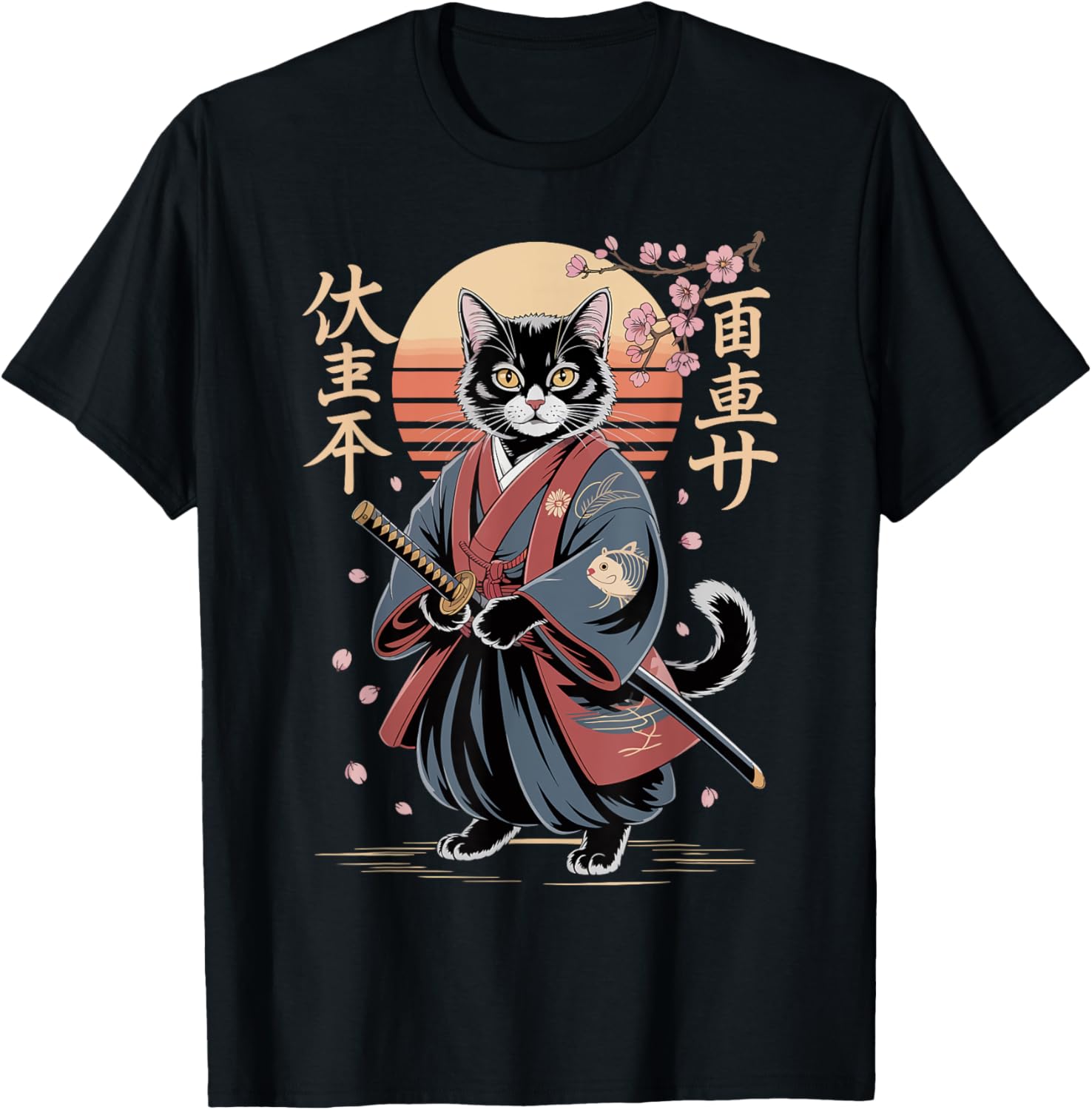 Samurai Cat Vintage Ukiyo-e Warrior