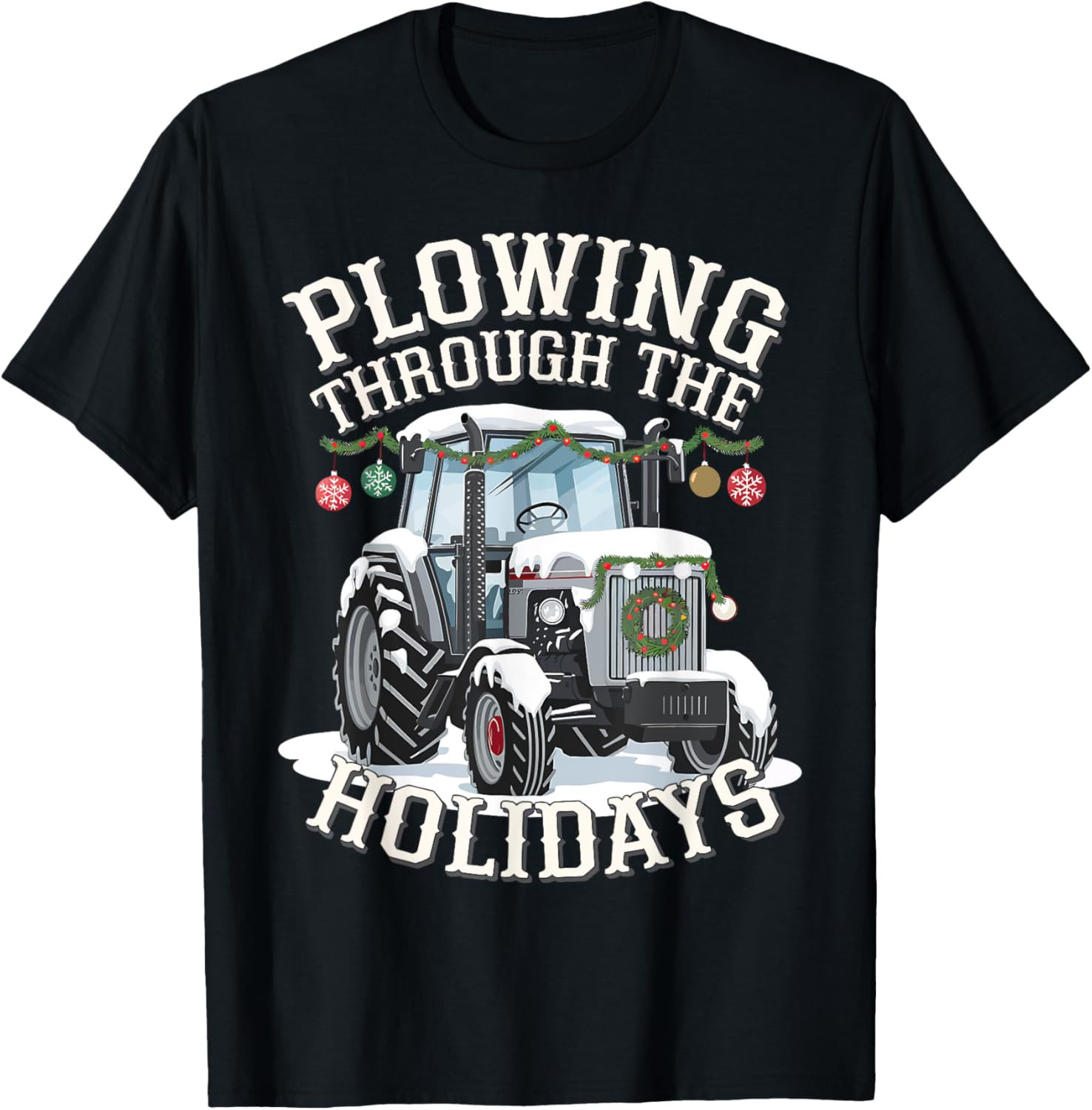 Tractor Farm Plowing Through The Holidays Christmas