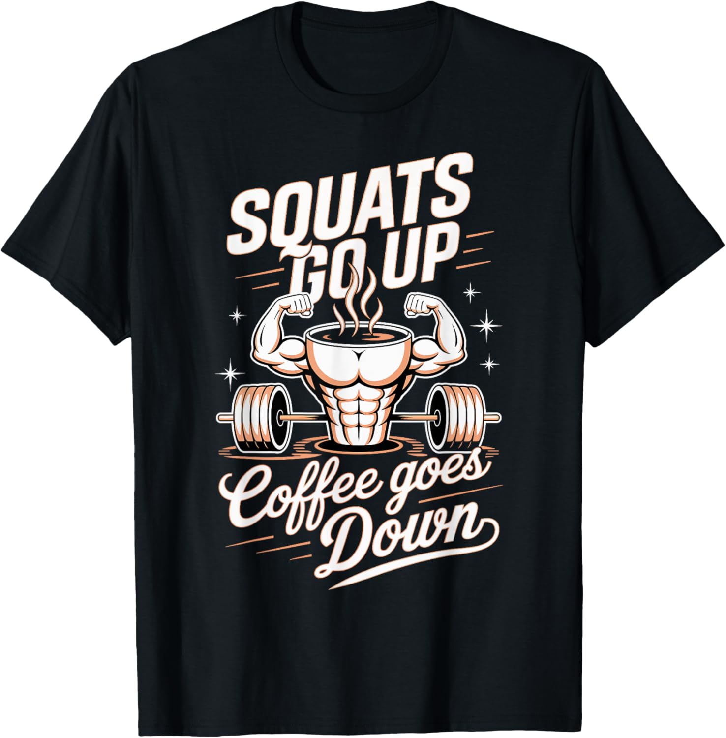 Gym Workout Squats Go Up Coffee Goes Down