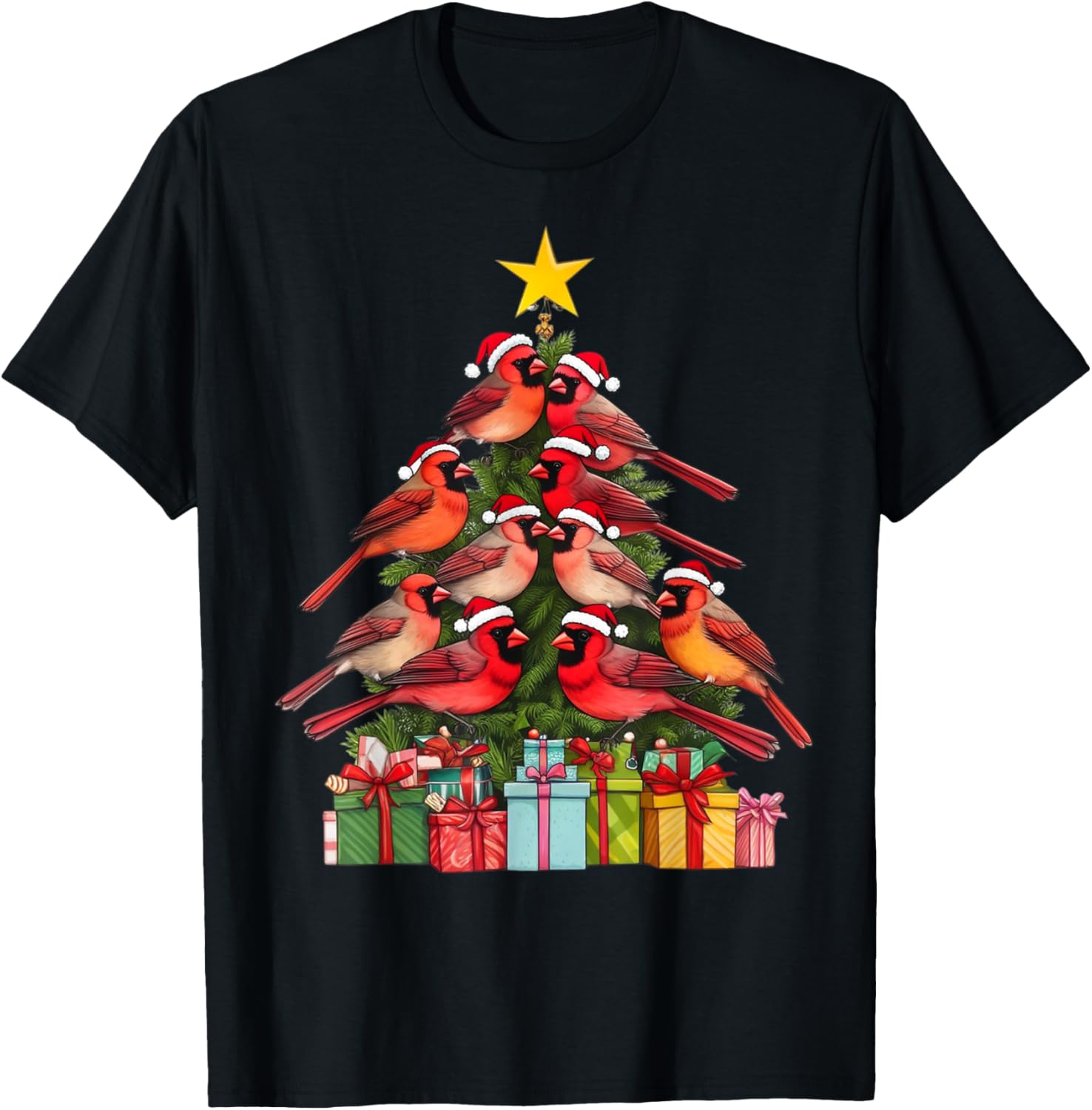 Cardinal Santa Bird Christmas Tree