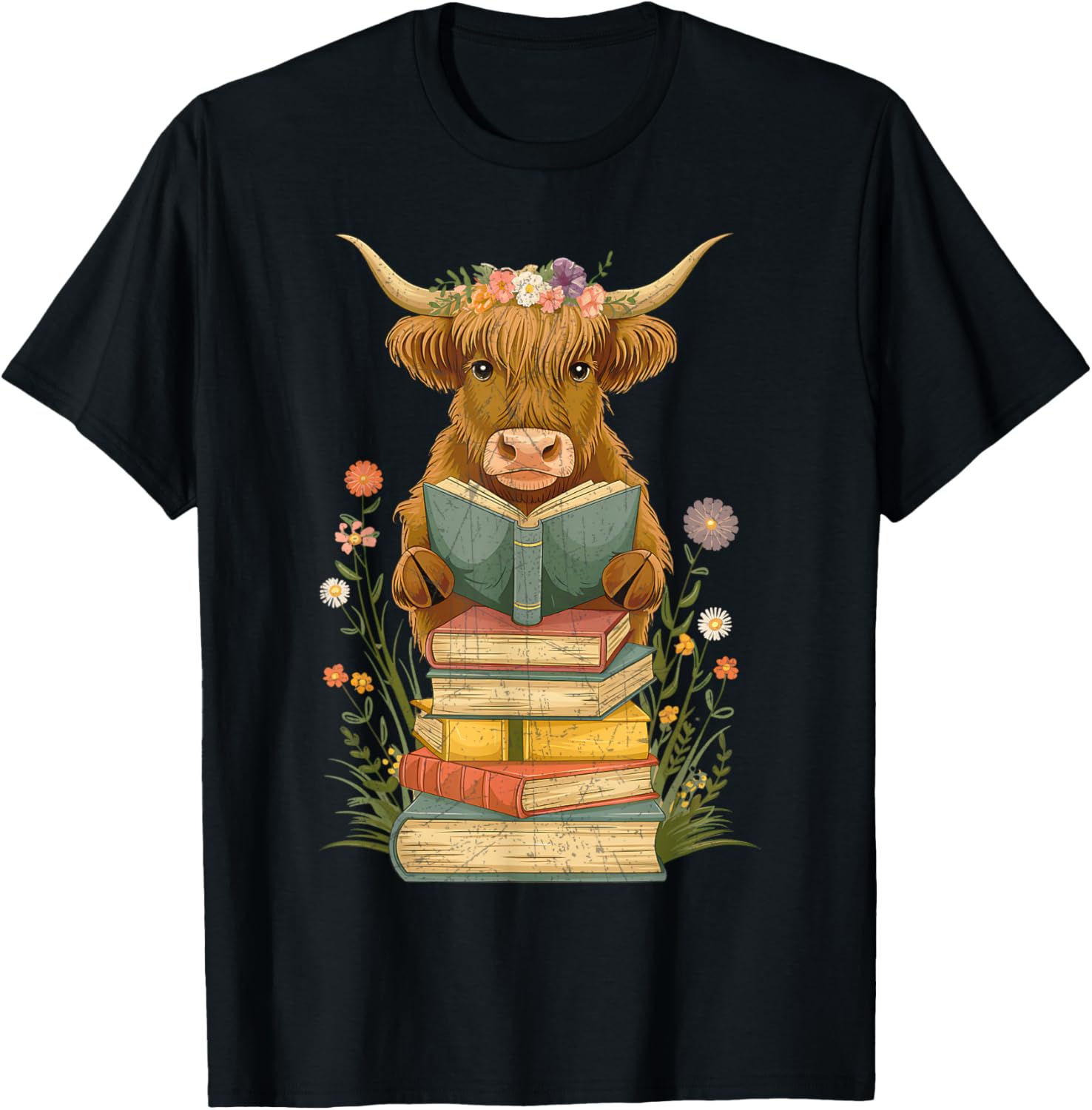 Highland Cow Book Lover