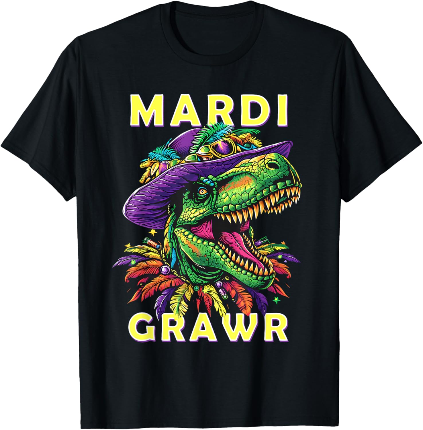 Mardi Grawr T Rex Dinosaur Mardi Gras Bead Costume
