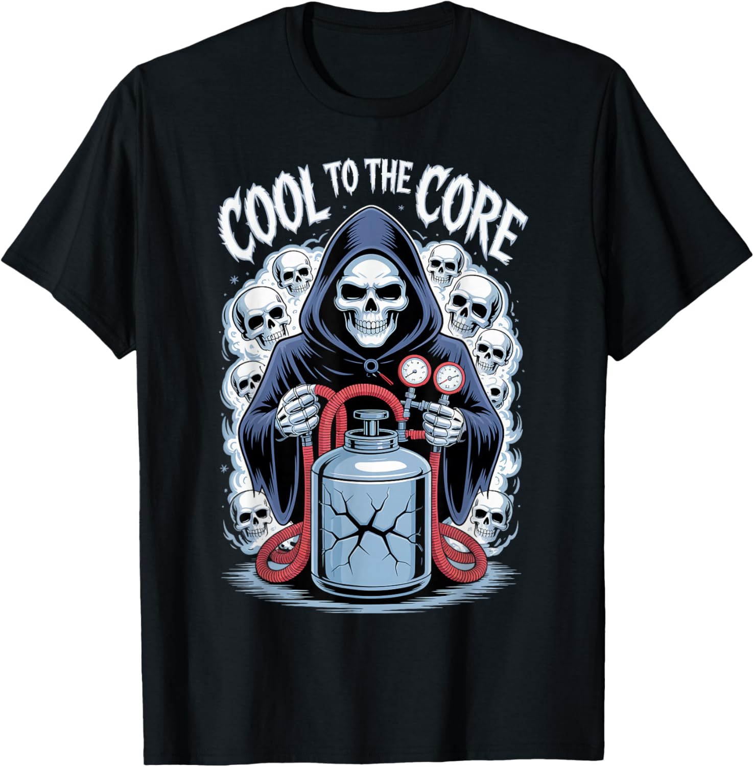 HVAC Technician Halloween Skeleton Cool To The Core